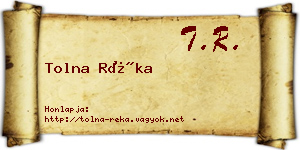 Tolna Réka névjegykártya